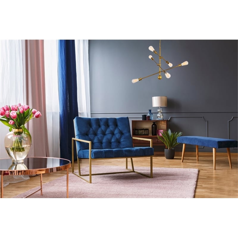 Living District Axel 6-Light Metal Pendant in Brass & Clear Finish