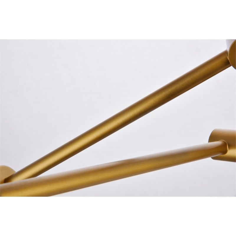 Living District Axel 6-Light Metal Pendant in Brass & Clear Finish