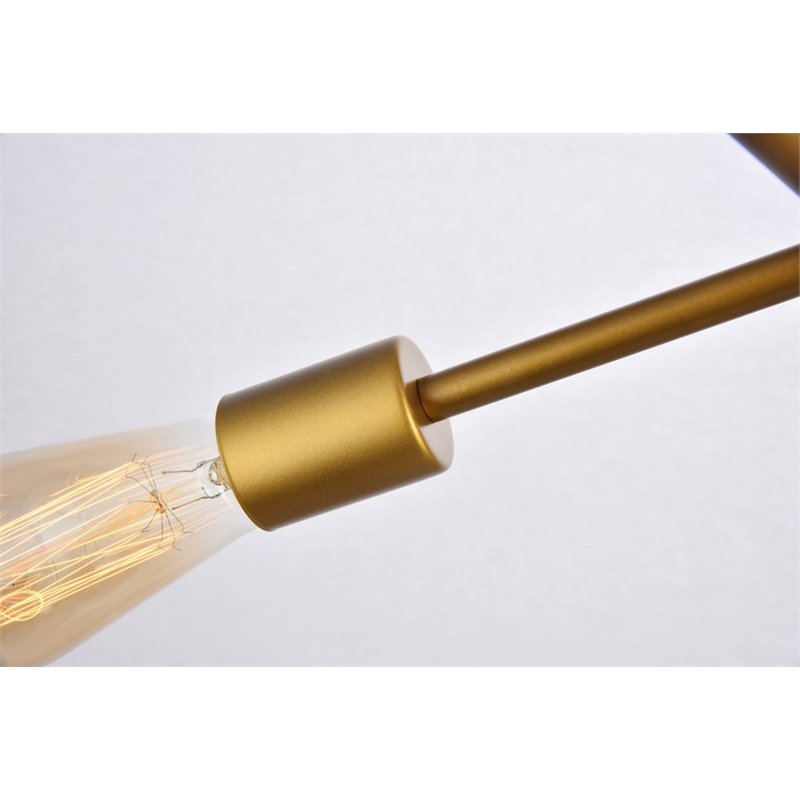 Living District Axel 6-Light Metal Pendant in Brass & Clear Finish