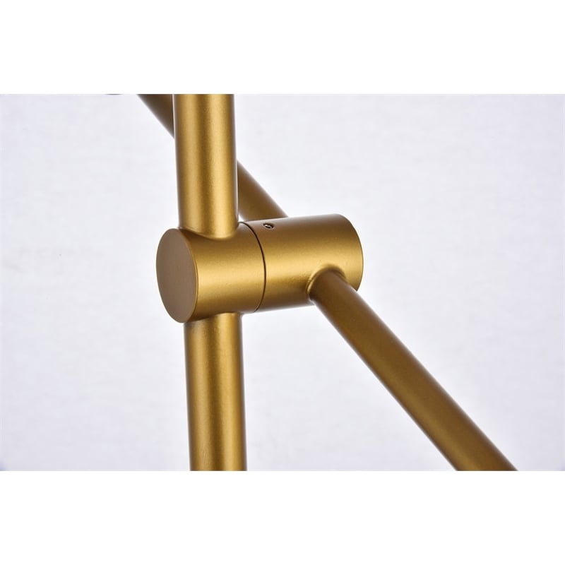 Living District Axel 6-Light Metal Pendant in Brass & Clear Finish