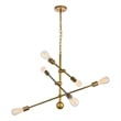 Living District Axel 6-Light Metal Pendant in Brass & Clear Finish