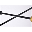 Living District Axel 6-Light Metal Pendant in Black & Brass Finish