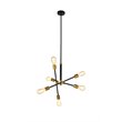 Living District Axel 6-Light Metal Pendant in Black and Brass