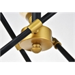 Living District Axel 6-Light Metal Pendant in Black and Brass