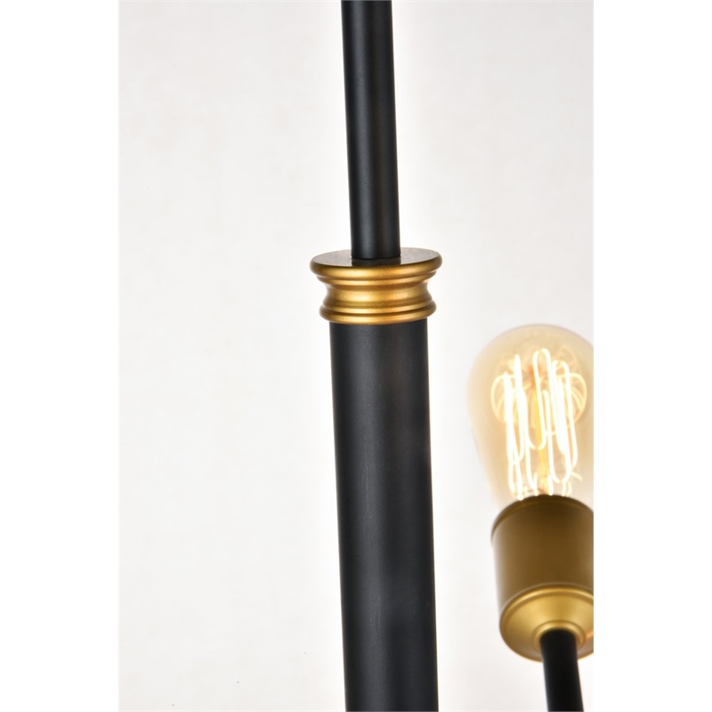 Living District Axel 6-Light Metal Pendant in Black and Brass