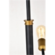 Living District Axel 6-Light Metal Pendant in Black and Brass