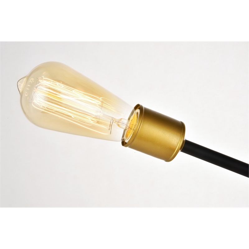 Living District Axel 6-Light Metal Pendant in Black and Brass