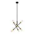 Living District Axel 6-Light Metal Pendant in Black and Brass