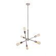 Living District Axel 6-Light Metal Pendant in Polished Nickel