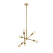 Living District Axel 6-Light Metal Pendant in Brass/Clear Finish