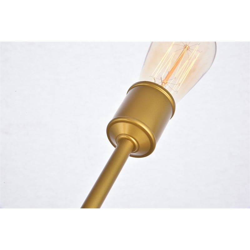 Living District Axel 6-Light Metal Pendant in Brass/Clear Finish