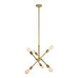 Living District Axel 6-Light Metal Pendant in Brass/Clear Finish
