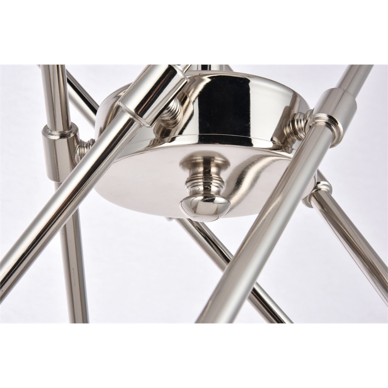 Living District Axel 10-Light Metal Pendant in Polished Nickel