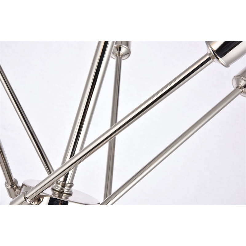 Living District Axel 10-Light Metal Pendant in Polished Nickel