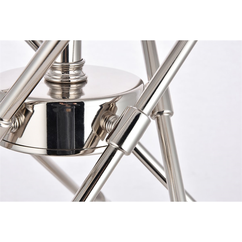 Living District Axel 10-Light Metal Pendant in Polished Nickel