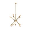 Living District Axel 10-Light Metal Pendant in Brass and Clear