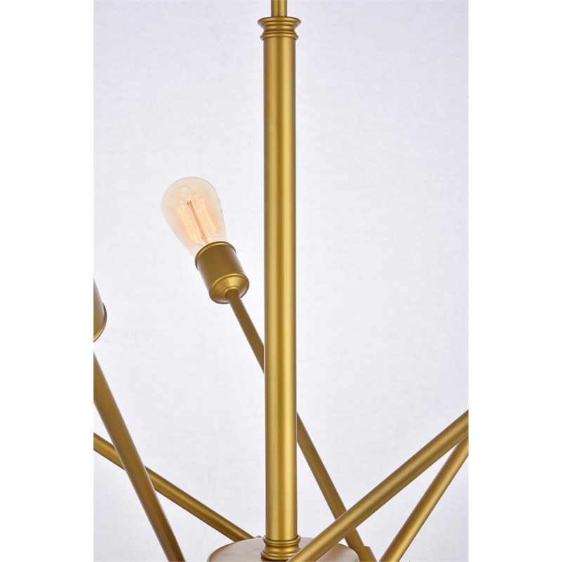 Living District Axel 10-Light Metal Pendant in Brass and Clear