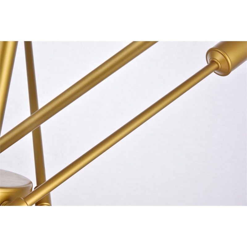 Living District Axel 10-Light Metal Pendant in Brass and Clear