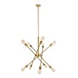Living District Axel 10-Light Metal Pendant in Brass and Clear