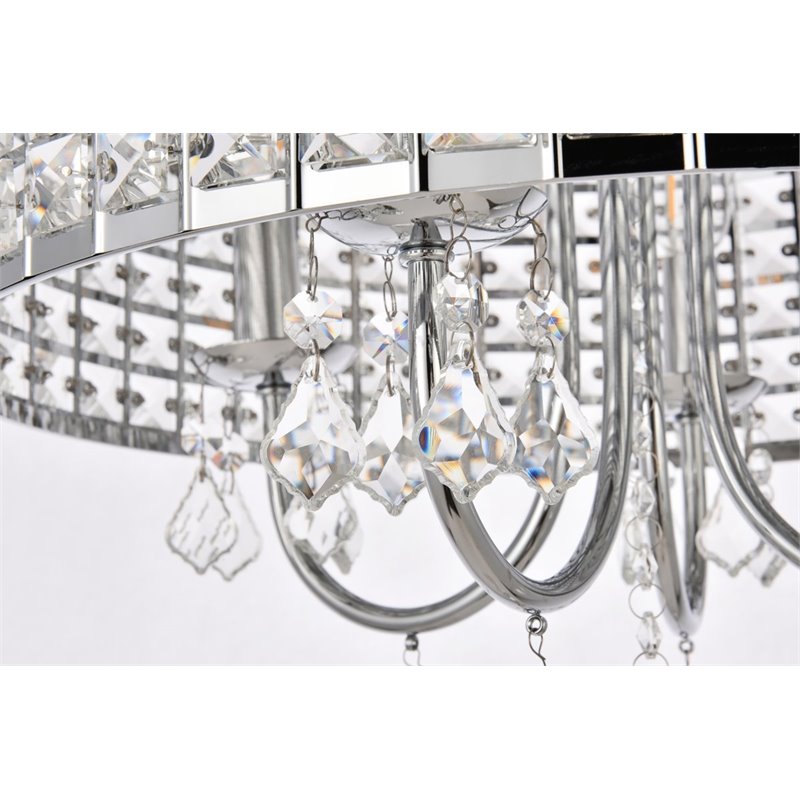 Living District Calista 4-Light Transitional Metal Pendant in Chrome