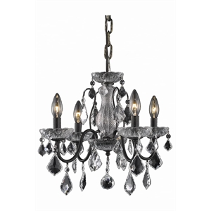 Living District Calista 4-Light Transitional Metal Pendant in Dark Bronze