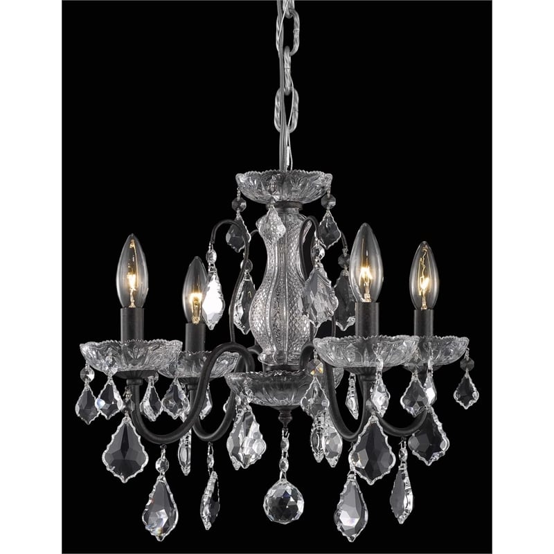 Living District Calista 4-Light Transitional Metal Pendant in Dark Bronze