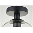 Living District Baxter 1-Light Metal & Glass Flush Mount in Black/Clear
