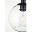 Living District Baxter 1-Light Metal & Glass Flush Mount in Black/Clear