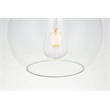 Living District Baxter 1-Light Metal & Glass Flush Mount in Black/Clear