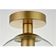 Living District Baxter 1-Light Metal & Glass Flush Mount in Brass/Clear