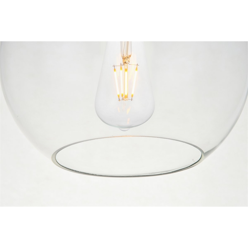 Living District Baxter 1-Light Metal & Glass Flush Mount in Brass/Clear