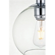 Living District Baxter 1-Light Metal & Glass Flush Mount in Chrome/Clear