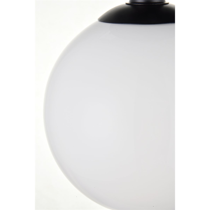 Living District Baxter 1-Light Metal & Glass Flush Mount in Black/Frosted White