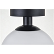 Living District Baxter 1-Light Metal & Glass Flush Mount in Black/Frosted White