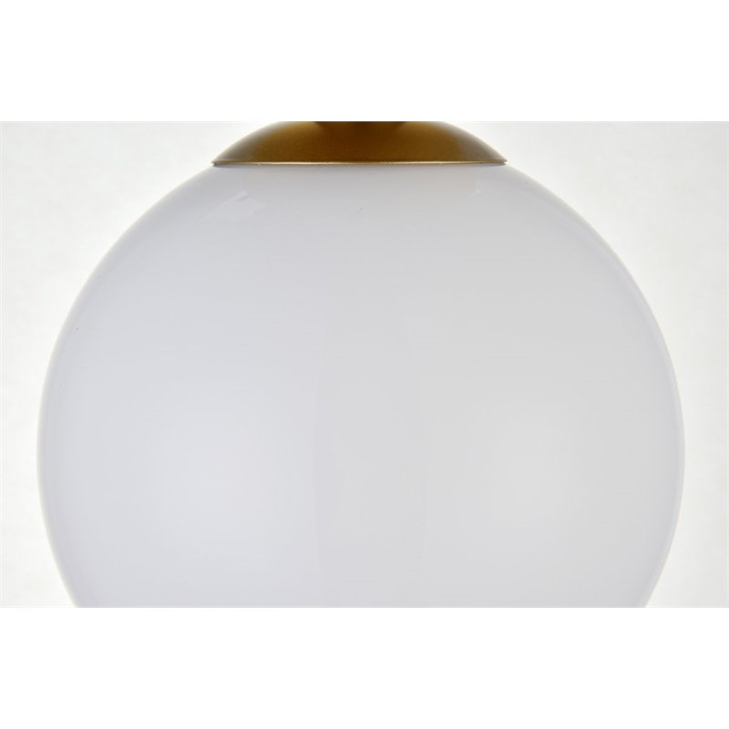 Living District Baxter 1-Light Metal & Glass Flush Mount in Brass/Frosted White