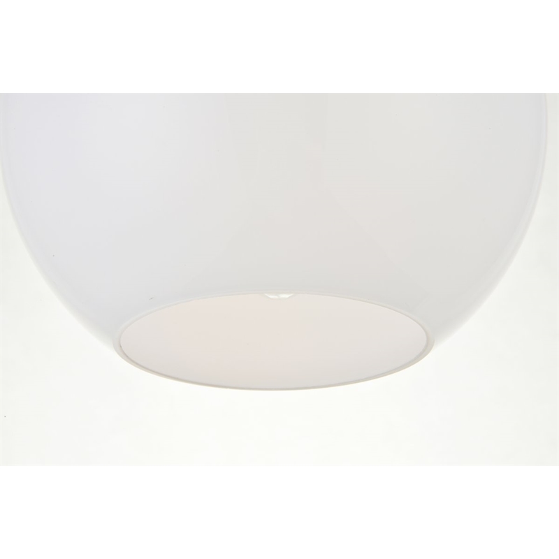 Living District Baxter 1-Light Metal & Glass Flush Mount in Chrome/Frosted White