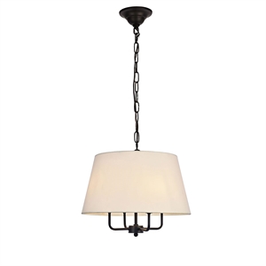 Living District Maple 4-Light Transitional Metal Pendant in Black