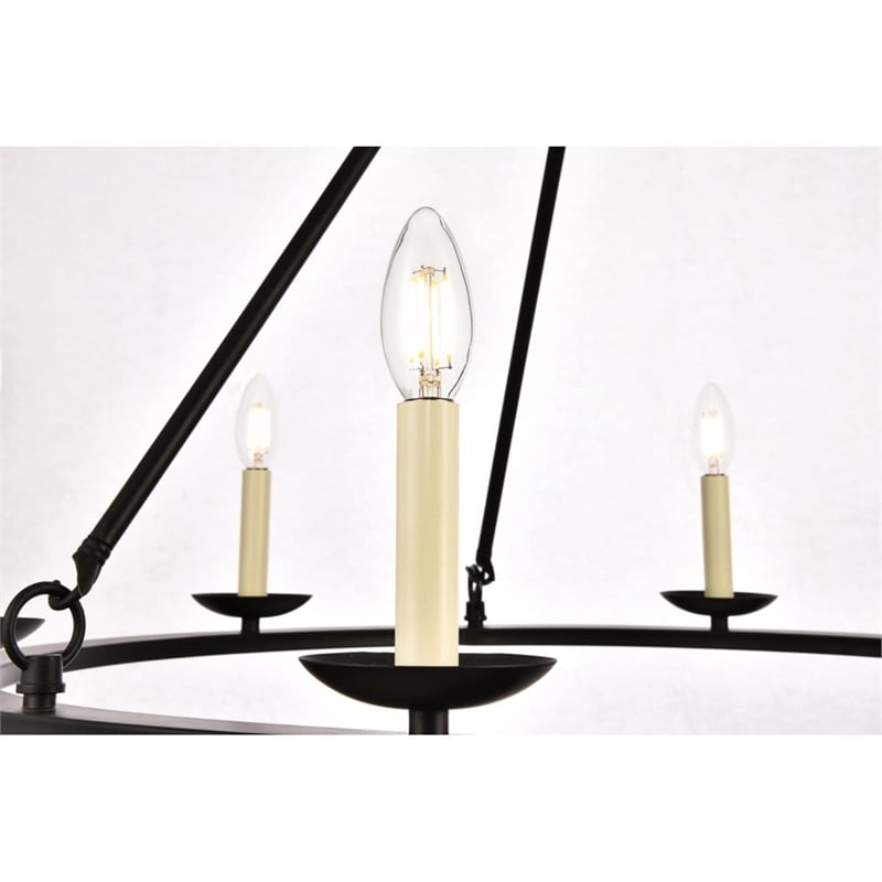 Living District Maine 6-Light Transitional Metal Chandelier in Black