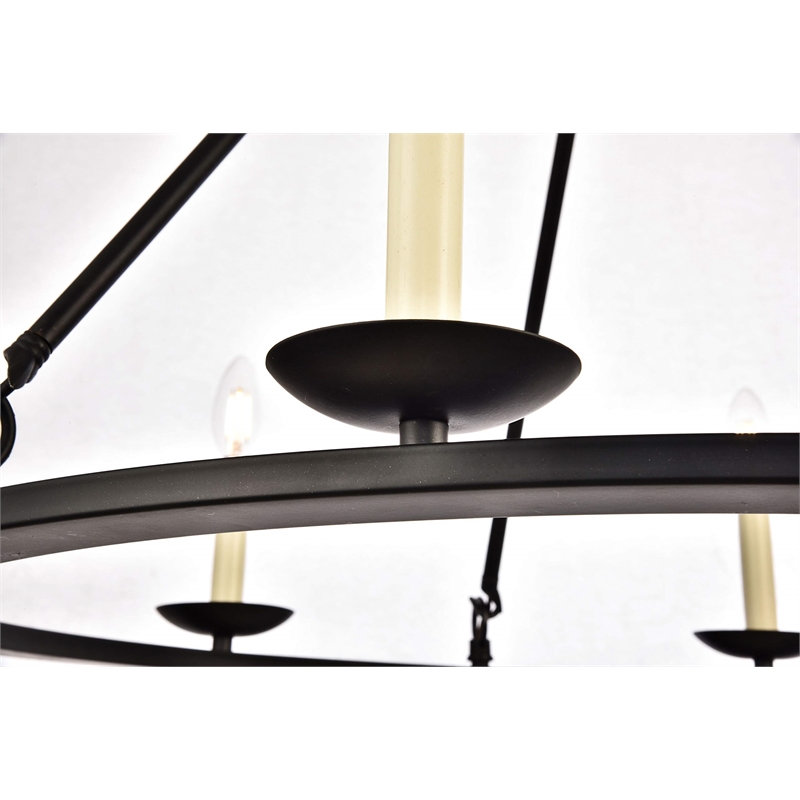 Living District Maine 6-Light Transitional Metal Chandelier in Black
