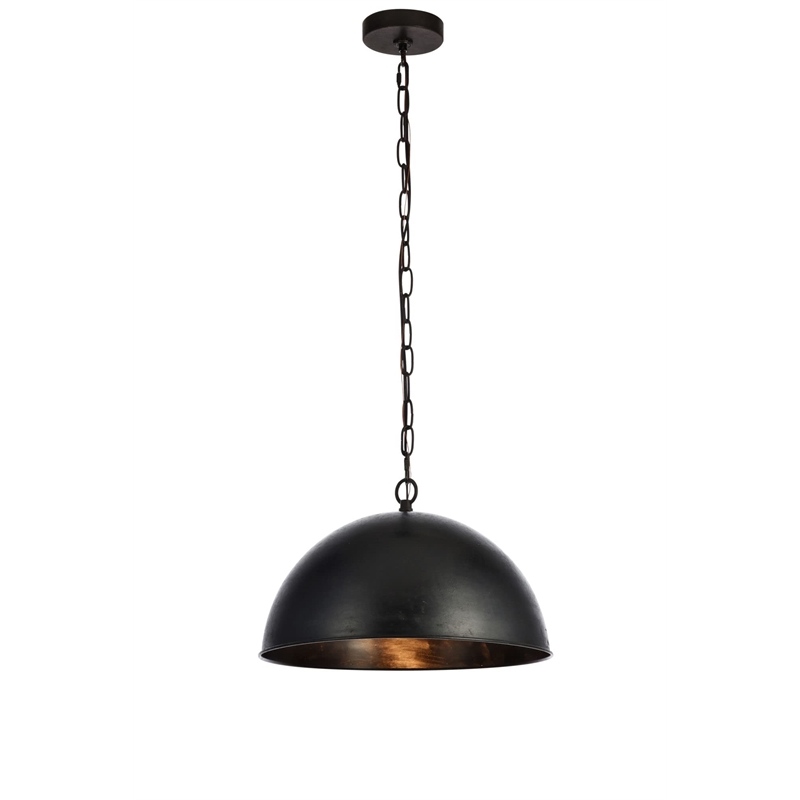 Living District Merce 1-Light Transitional Metal Pendant in Black