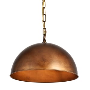Living District Merce 1-Light Transitional Metal Pendant in Manual Brass Finish