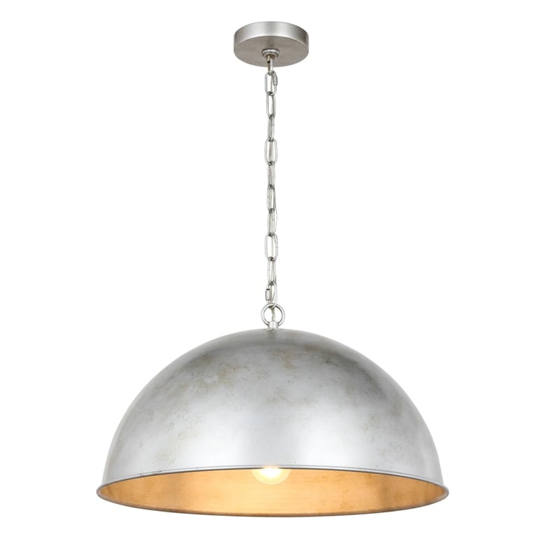 Living District Merce 1-Light Transitional Metal Pendant in Vintage Black