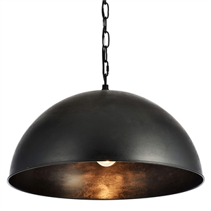 Living District Merce 1-Light Transitional Metal Pendant in Vintage Black