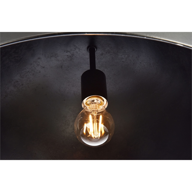 Living District Merce 1-Light Transitional Metal Pendant in Vintage Black
