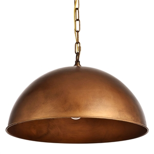 Living District Merce 1-Light Transitional Metal Pendant in Manual Brass