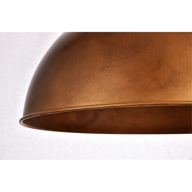 Living District Merce 1-Light Transitional Metal Pendant in Manual Brass