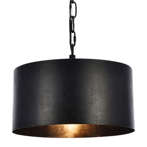 Living District Miro 1-Light Transitional Metal Pendant in Vintage Black