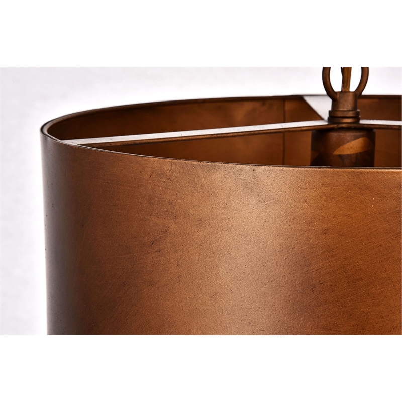 Living District Miro 1-Light Transitional Metal Pendant in Vintage Black