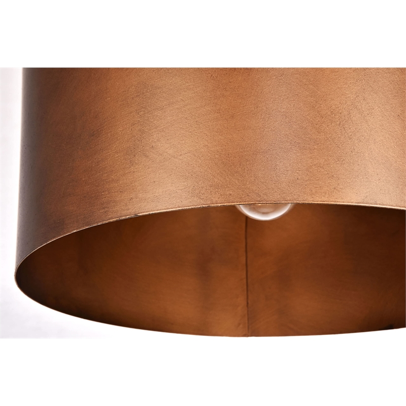 Living District Miro 1-Light Transitional Metal Pendant in Vintage Black