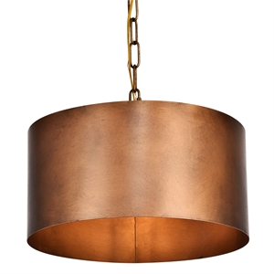 Living District Miro 1-Light Transitional Metal Pendant in Manual Brass